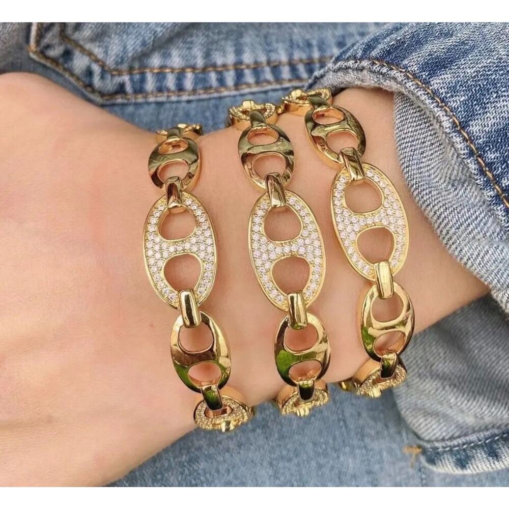 Gold adjustable bracelets, gold plated bracelet gift for her